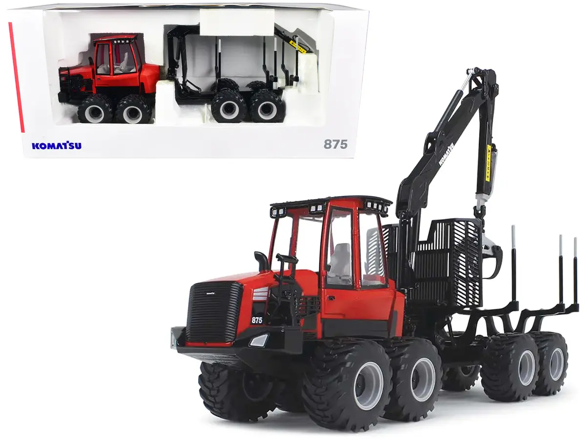 Komatsu 875.1 Forwarder Red And Black 1/32 Diecast Model By First Gear 1
