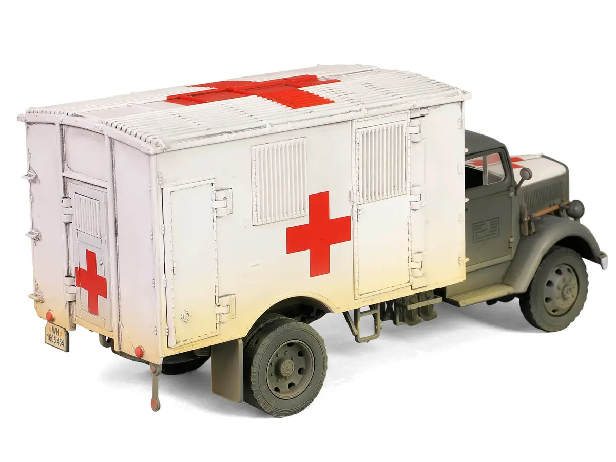 Opel-Blitz Kfz.305 Ambulance Gray And White (Weathered) "German Army" "Armored Fighting Vehicle" Series 1/32 Diecast Model By Forces Of Valor 2