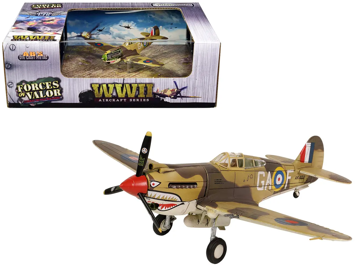 Curtiss P-40B Tomahawk Mk Iib Aircraft Fighter "112 Squadron (Royal Air Force) Ak402 Ga-F North Africa" (October 1941) "Ww2 Aircrafts Series" 1/72 Diecast Model By Forces Of Valor 1
