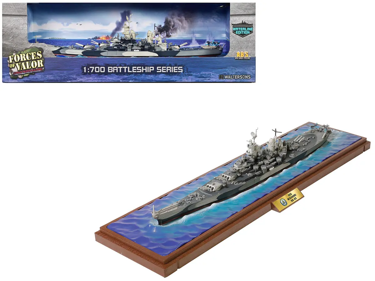 Uss Missouri (Bb-63) Iowa-Class Battleship "Battle Of Okinawa" (1945) United States Navy (Waterline Edition) "Battleship" Series 1/700 Diecast Model By Forces Of Valor 1
