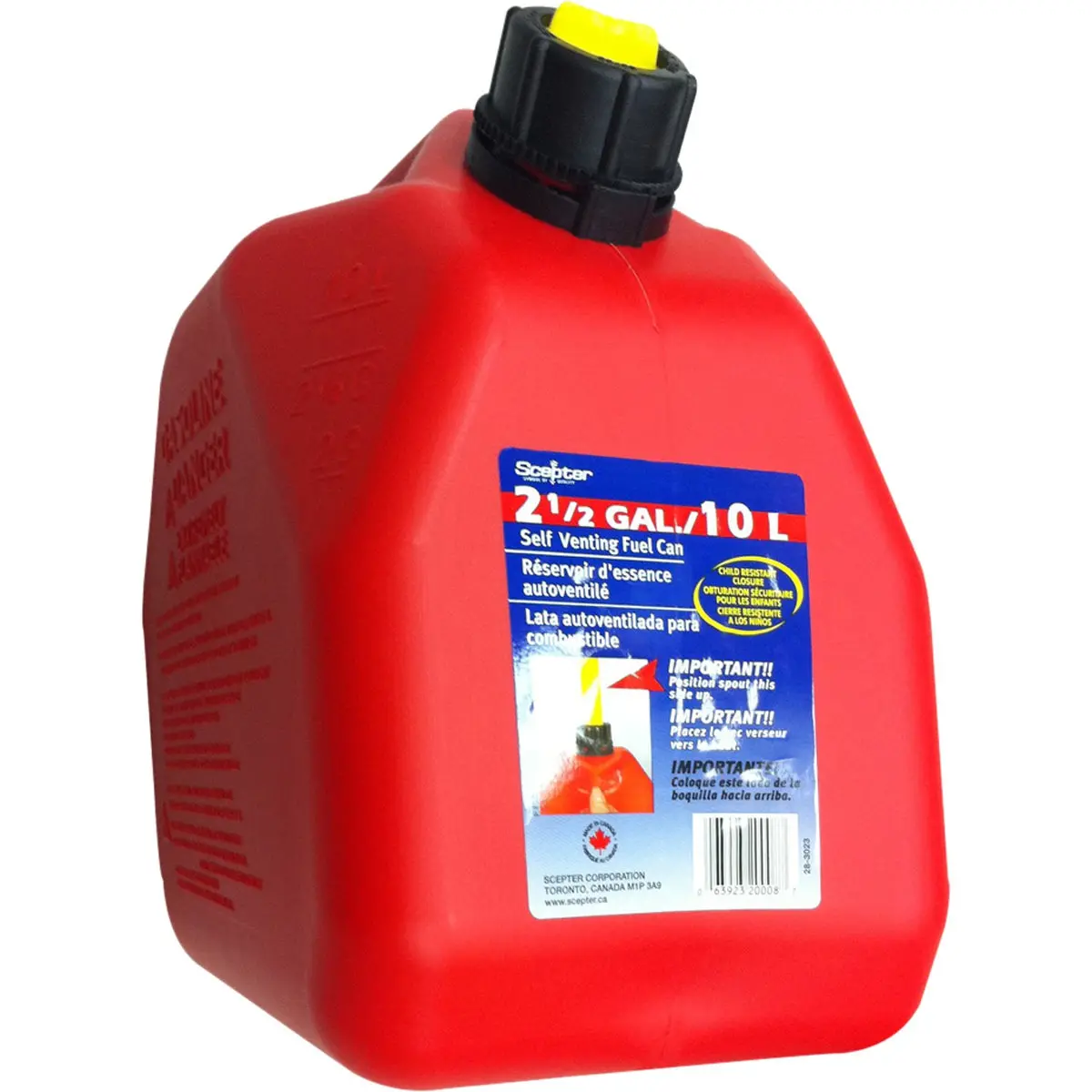 Plastic Fuel Can Scepter, Red - 10L (Fue8065) 1