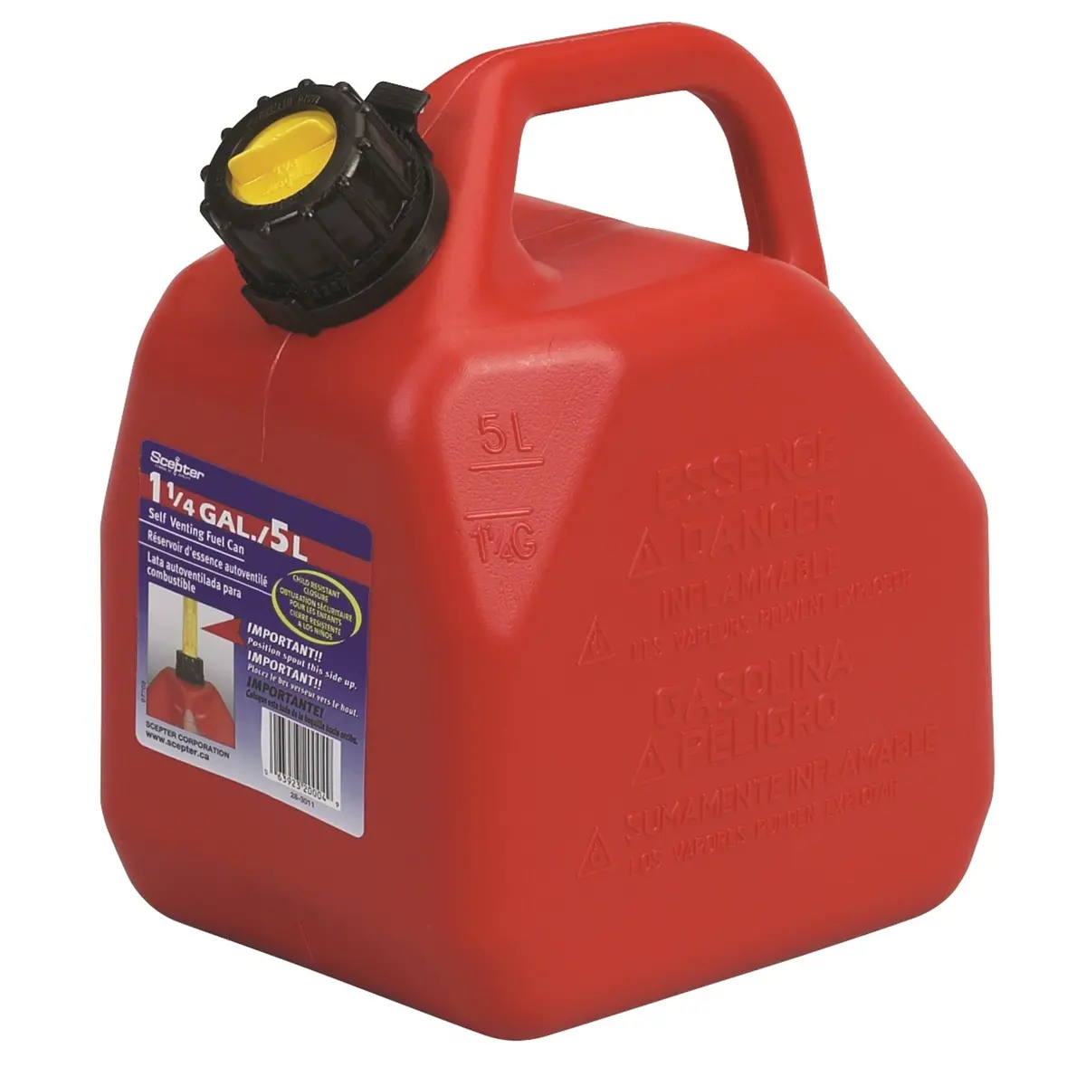 Plastic Fuel Can Scepter, Red - 5L (Fue8063) 1
