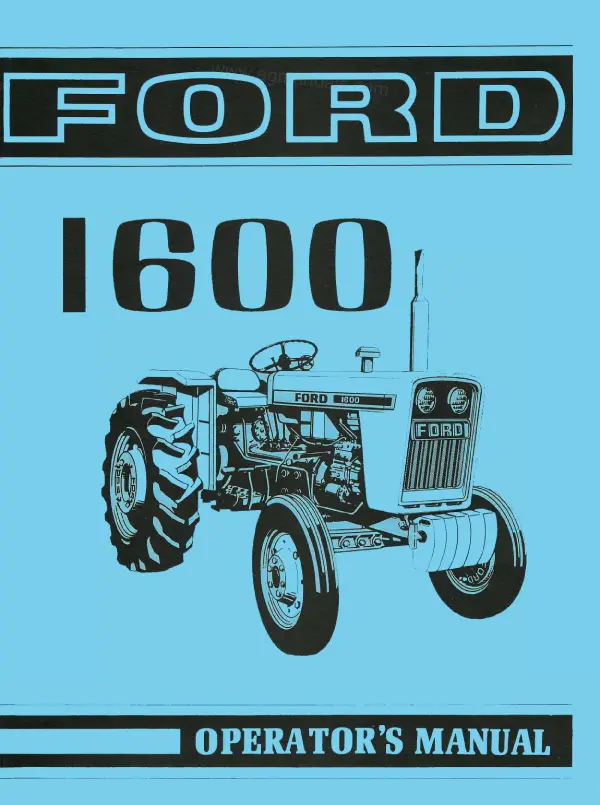 Ford 1600 Tractor Operator's Manual 1