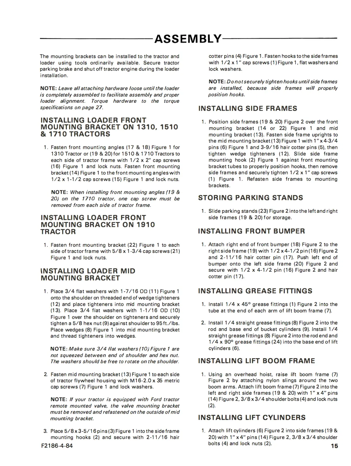 Ford Series 770B Quick Attach Loader Operator's Manual 2