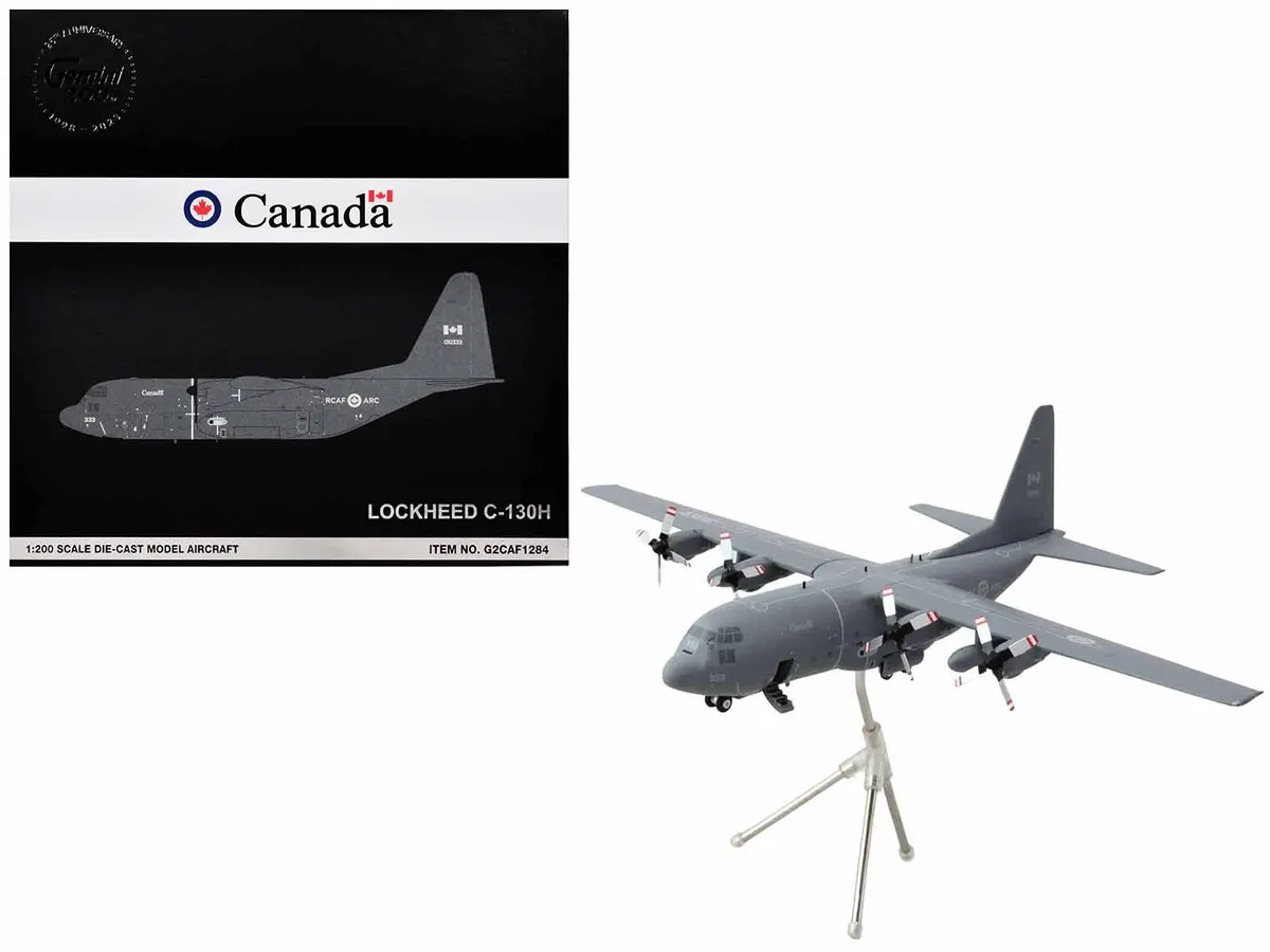 Lockheed C-130H Hercules Transport Aircraft "Royal Canadian Air Force" (130333) Gray "Gemini 200" Series 1/200 Diecast Model Airplane By Geminijets 1