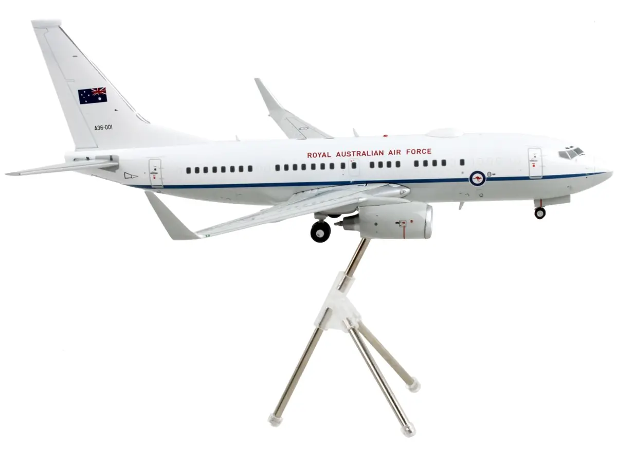 Boeing 737-700 Transport Aircraft "Royal Australian Air Force - A36-001" White And Gray "Gemini 200" Series 1/200 Diecast Model Airplane By Geminijets 2