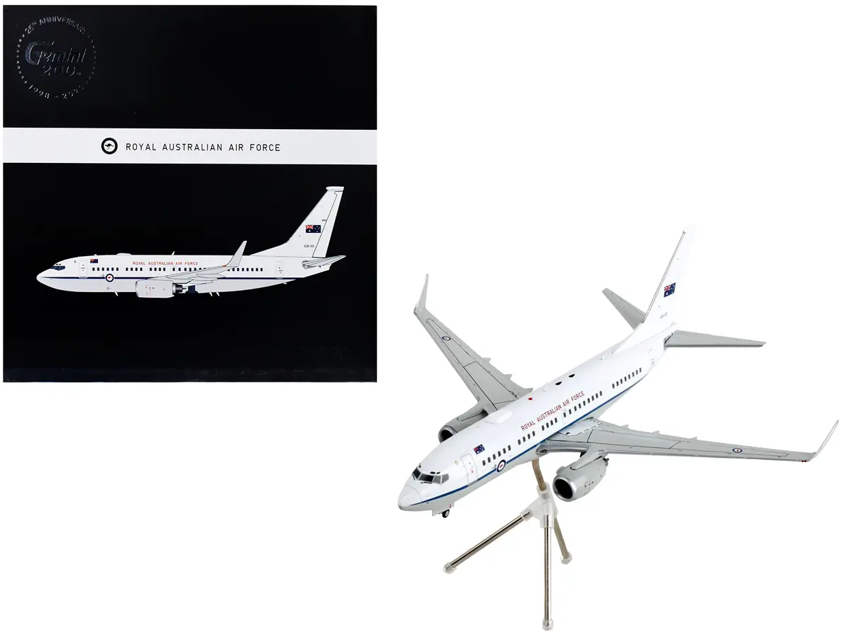 Boeing 737-700 Transport Aircraft "Royal Australian Air Force - A36-001" White And Gray "Gemini 200" Series 1/200 Diecast Model Airplane By Geminijets 1