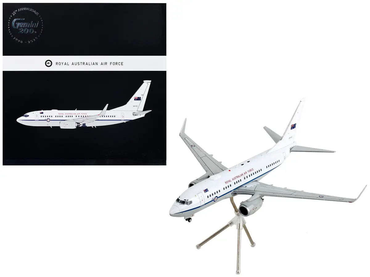 Boeing 737-700 Transport Aircraft "Royal Australian Air Force - A36-002" White And Gray "Gemini 200" Series 1/200 Diecast Model Airplane By Geminijets 1