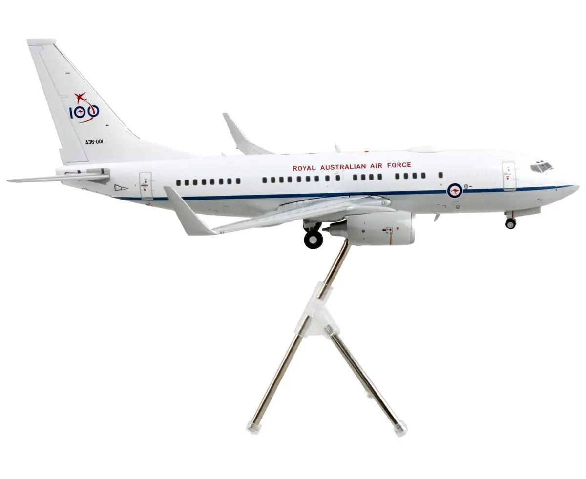 Boeing 737-700 Transport Aircraft "Royal Australian Air Force 100Th Anniversary - A36-001" White And Gray "Gemini 200" Series 1/200 Diecast Model Airplane By Geminijets 2