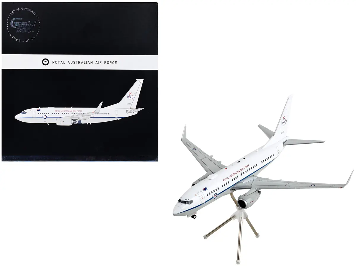 Boeing 737-700 Transport Aircraft "Royal Australian Air Force 100Th Anniversary - A36-001" White And Gray "Gemini 200" Series 1/200 Diecast Model Airplane By Geminijets 1