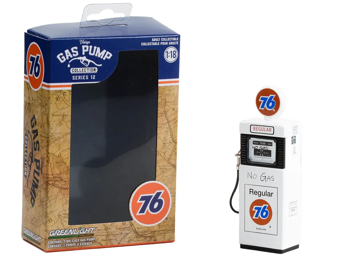 1951 Wayne 505 Gas Pump "Union 76 Regular Gasoline" "No Gas" White "Vintage Gas Pumps" Series #12 1/18 Diecast Model By Greenlight 1