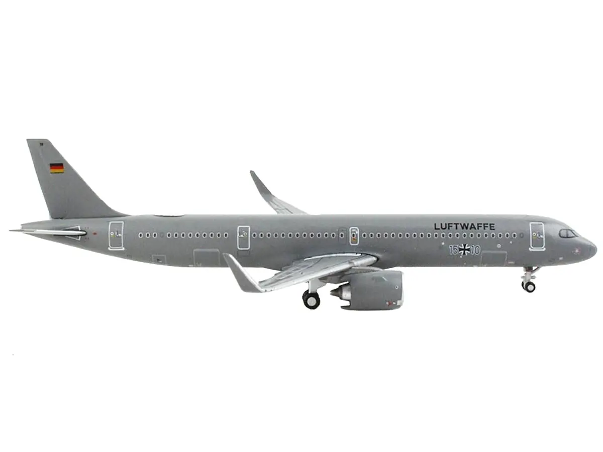 Airbus A321neo Transport Aircraft "German Luftwaffe" Gray "Gemini Macs" Series 1/400 Diecast Model Airplane By Geminijets 2