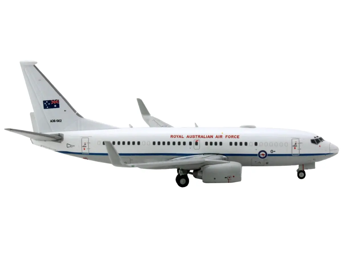 Boeing 737-700 Aircraft "Royal Australian Air Force" (A36-002) White With Blue Stripes "Gemini Macs" Series 1/400 Diecast Model Airplane By Geminijets 2