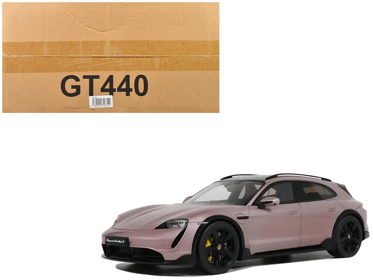 2022 Porsche Taycan Turbo S Cross Turismo Pink Metallic 1/18 Model Car By Gt Spirit 1