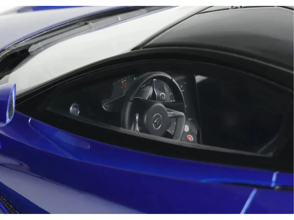 2023 Mclaren 750S Coupe Blue Metallic With Black Top 1/18 Model Car By Gt Spirit 2