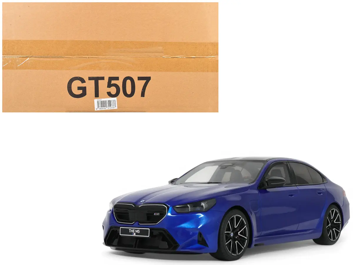 2024 Bmw M5 (G90) Marina Bay Blue Metallic With Black Top 1/18 Model Car By Gt Spirit 1