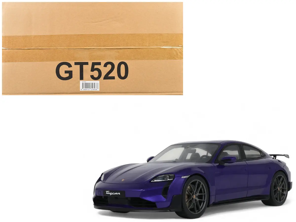 2023 Porsche Taycan Turbo Gt Purple Sky Metallic 1/18 Model Car By Gt Spirit 1