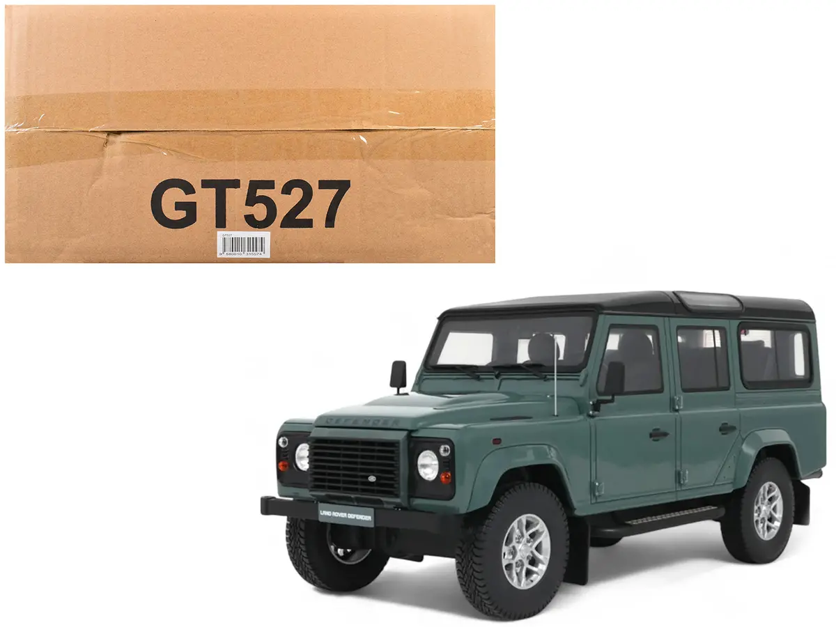 2016 Land Rover Defender 3 Station Wagon Green With Black Top 1/18 Model By Gt Spirit 1