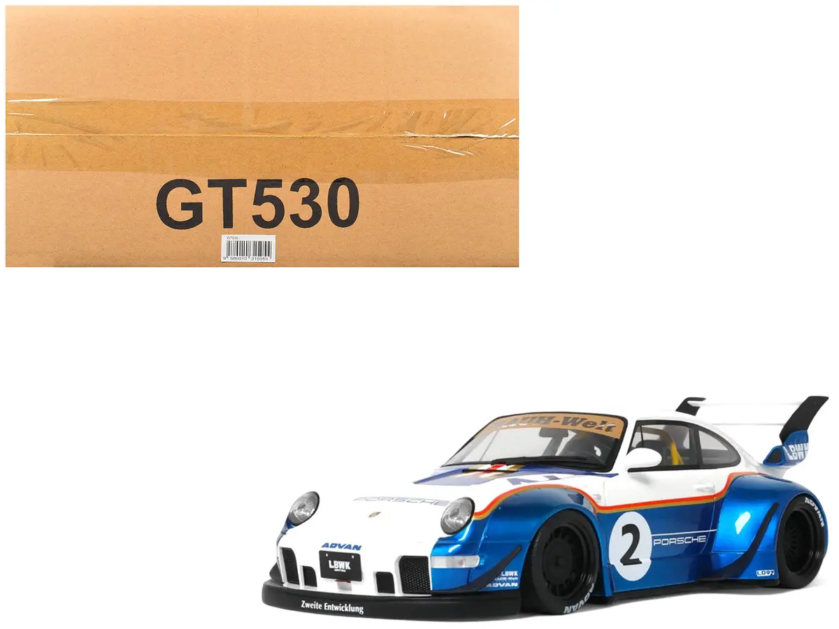 2023 Rwb X Liberty Walk 993 #2 (Porsche) White And Blue Metallic With Graphics 1/18 Model Car By Gt Spirit 1