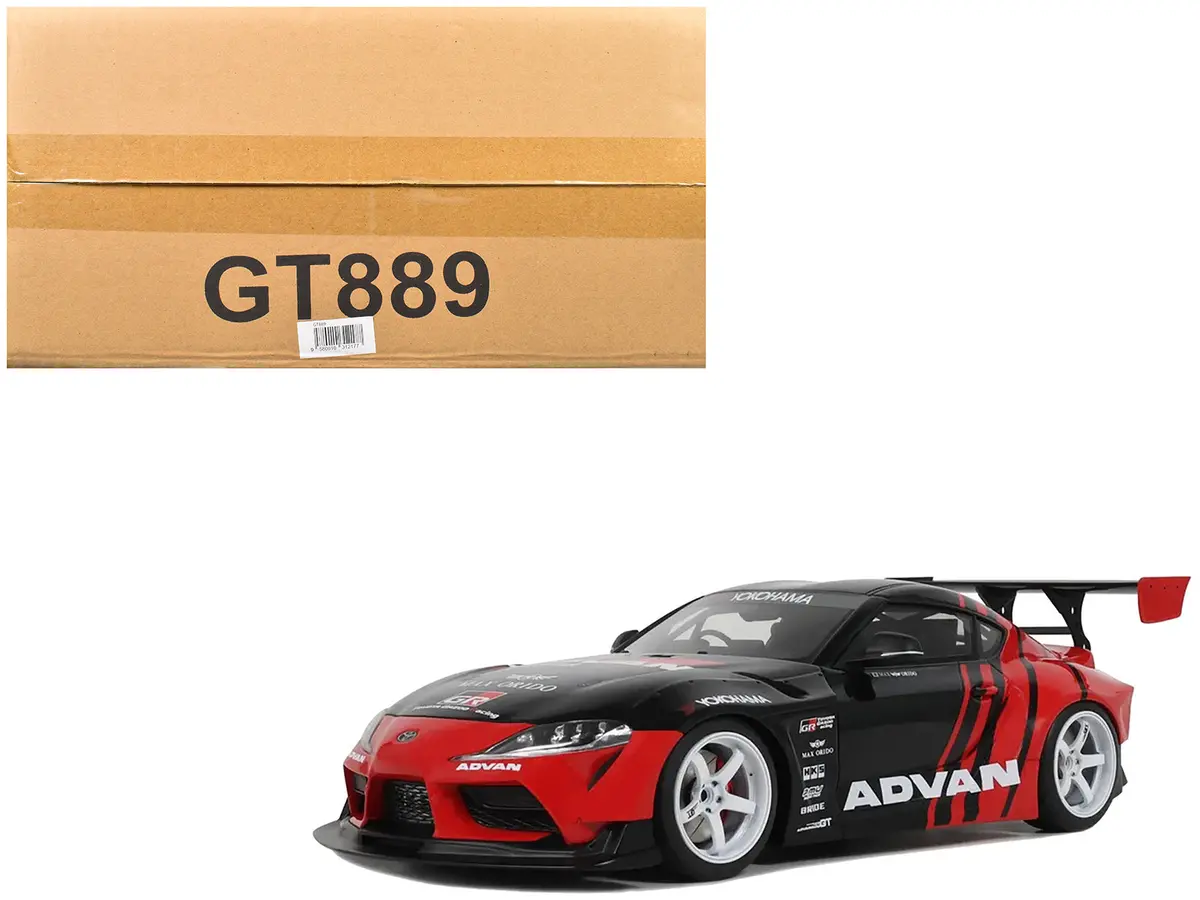2020 Toyota Supra Gr Rhd (Right Hand Drive) "Advan" Black And Red 1/18 Model Car By Gt Spirit 1