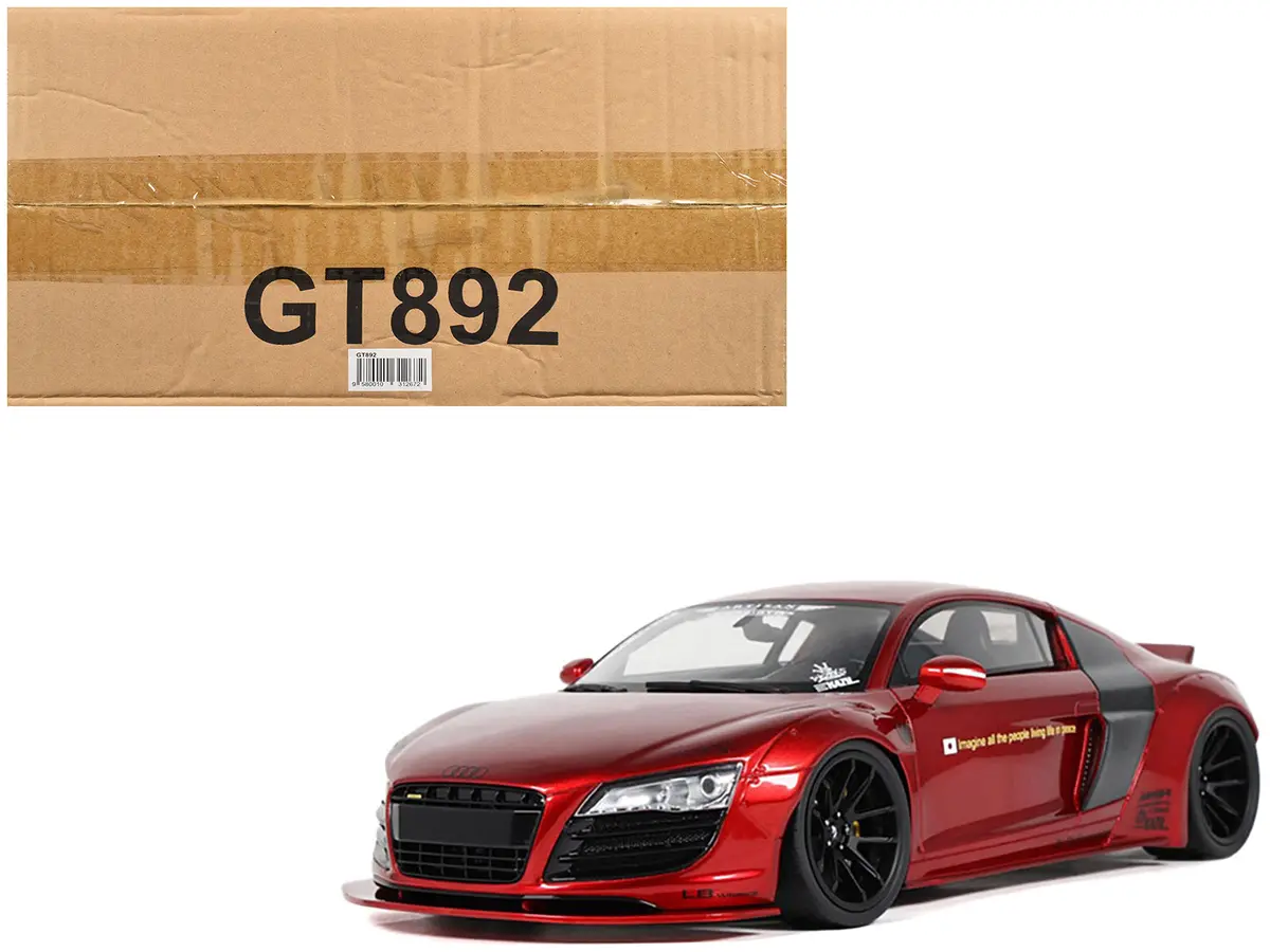 2022 Audi R8 "Lb Works" Red Metallic 1/18 Model Car By Gt Spirit 1