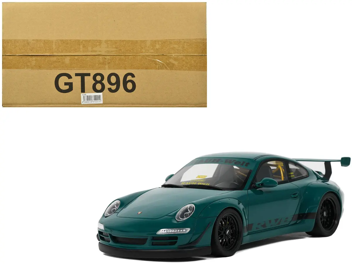 2021 Rwb Bodykit "Syunkashuto" (Porsche) Green With Black Stripes 1/18 Model Car By Gt Spirit 1