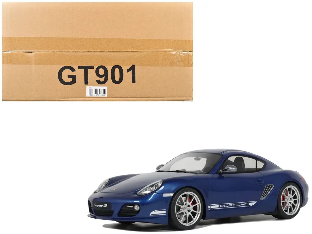 2012 Porsche Cayman R Aqua Blue Metallic 1/18 Model Car By Gt Spirit 1