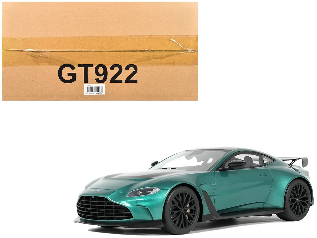 2023 Aston Martin Vantage V12 British Racing Green With Black Hood And Top 1/18 Model Car By Gt Spirit 1