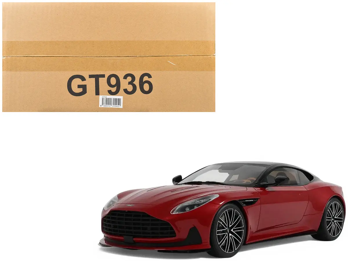 2023 Aston Martin Db12 Hyper Red With Black Top 1/18 Model Car By Gt Spirit 1