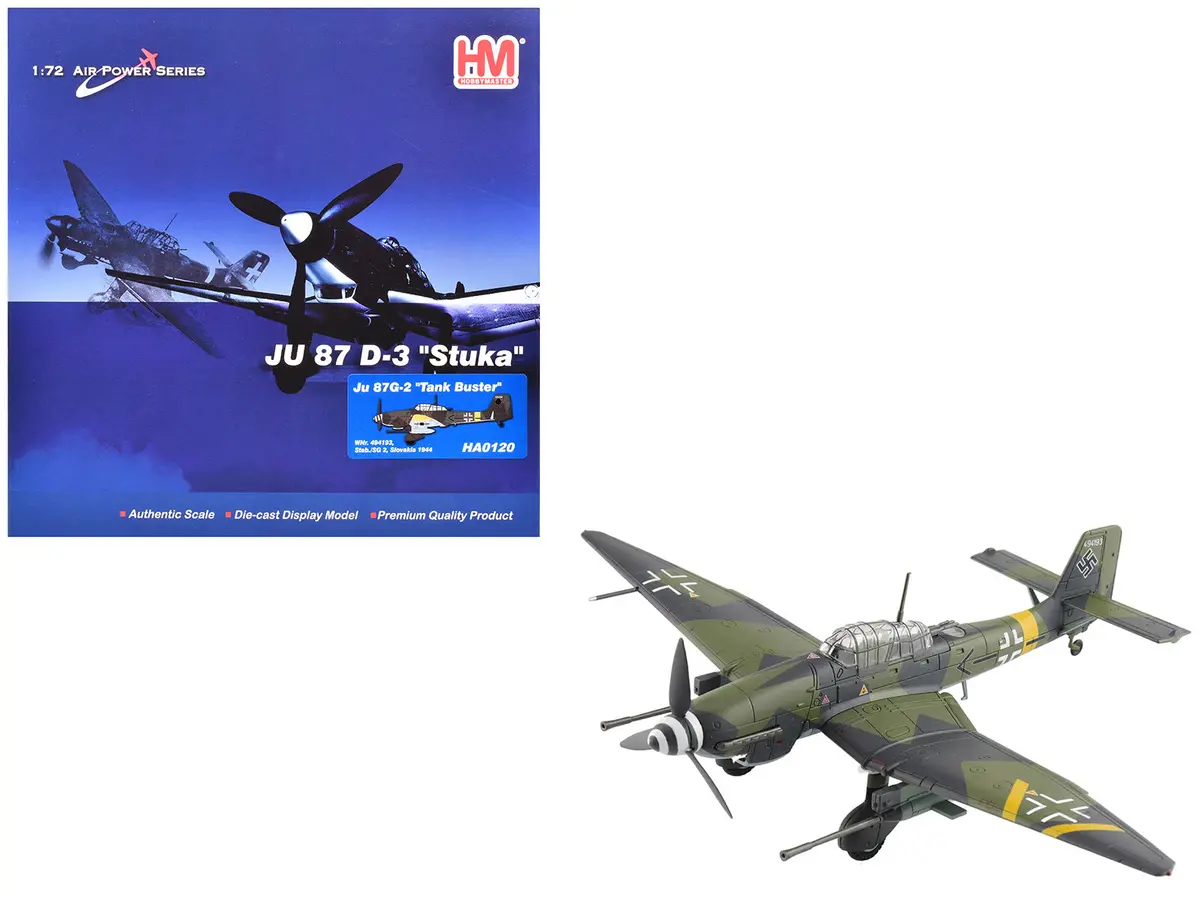 Junkers Ju 87G-2 Stuka Aircraft "Wnr. 494193 Tank Buster Stab. Sg 2 Slovakia" (1944) German Luftwaffe "Air Power Series" 1/72 Diecast Model By Hobby Master 1