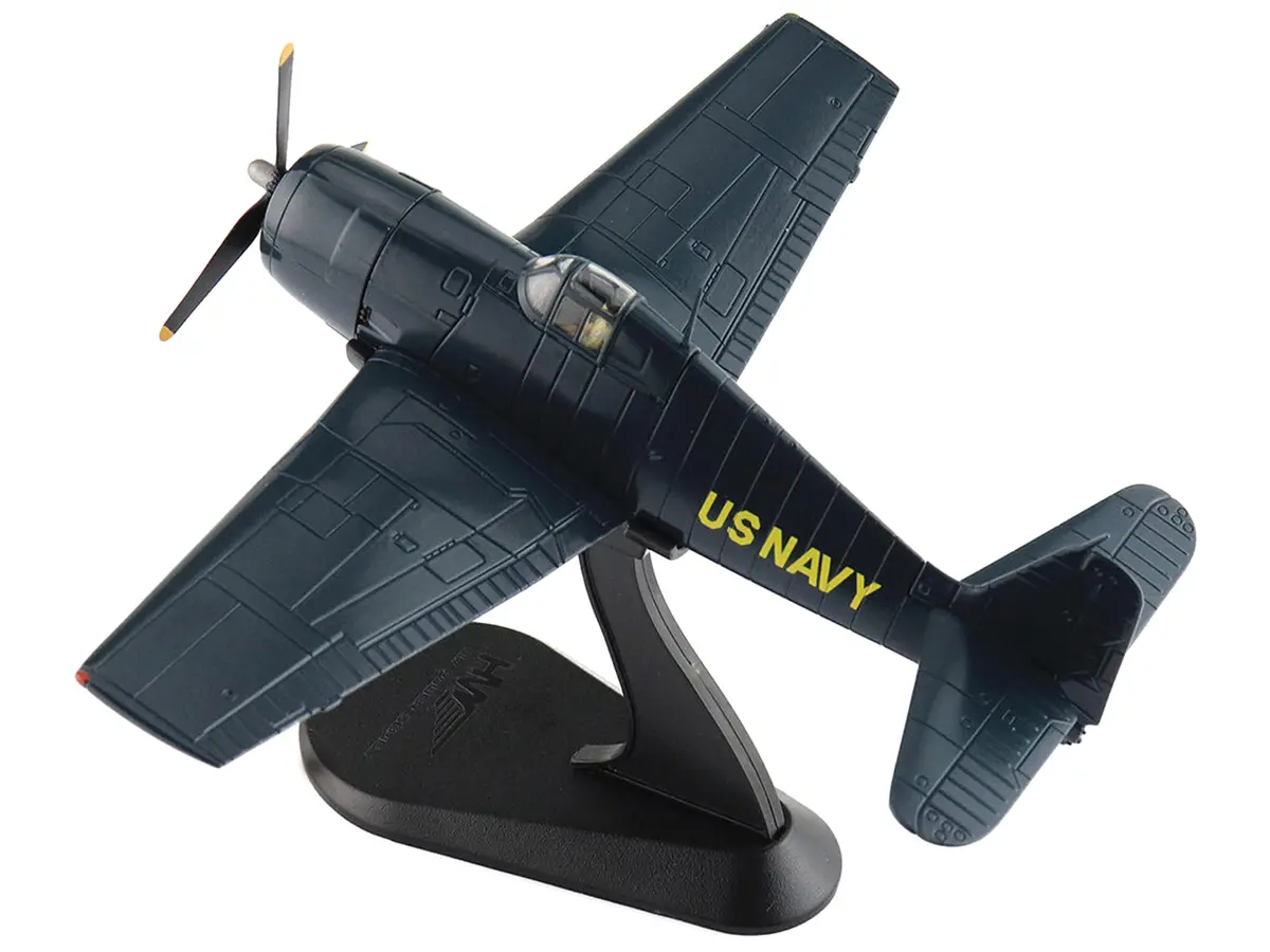 Grumman F6f-5 Hellcat Fighter Aircraft "Blue Angels #1-4 Decals" (1946) United States Navy "Air Power Series" 1/72 Diecast Model By Hobby Master 2