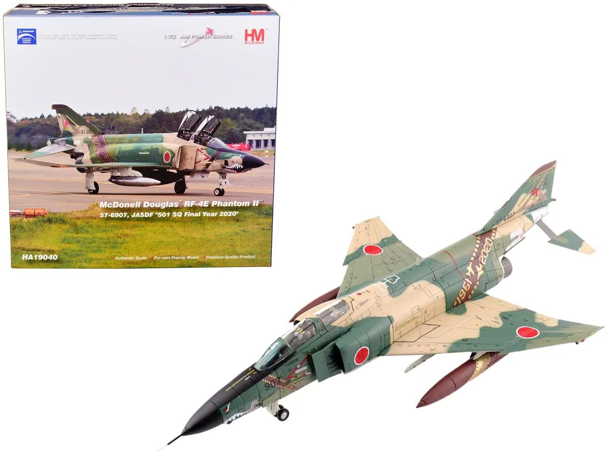 Mcdonnell Douglas Rf-4E Phantom Ii Fighter Aircraft 57-6907 Jasdf "501 Sq Final Year 2020" "Air Power Series" 1/72 Scale Model By Hobby Master 1
