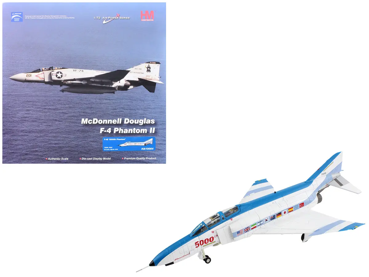 Mcdonnell Douglas F-4E Phantom Ii Fighter-Bomber Aircraft "70290 5000Th Phantom St Louis" (1978) United States Air Force "Air Power Series" 1/72 Diecast Model By Hobby Master 1