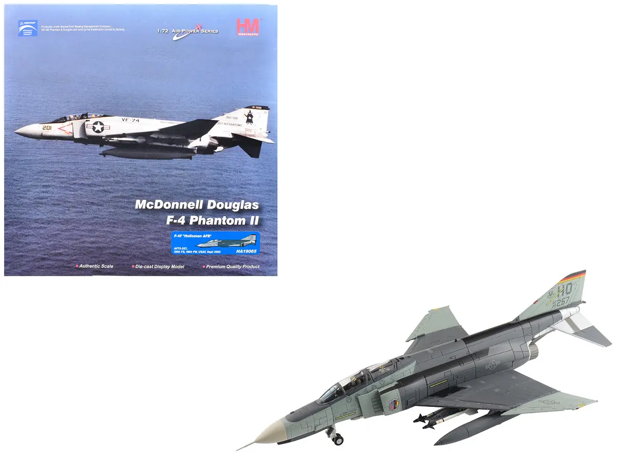 Mcdonnell Douglas F-4F Phantom Ii Fighter-Bomber Aircraft "Af72-257 20Th Fighter Squadron 49Th Fighter Wing Holloman Afb" (2002) United States Air Force "Air Power Series" 1/72 Diecast Model By Hobby Master 1