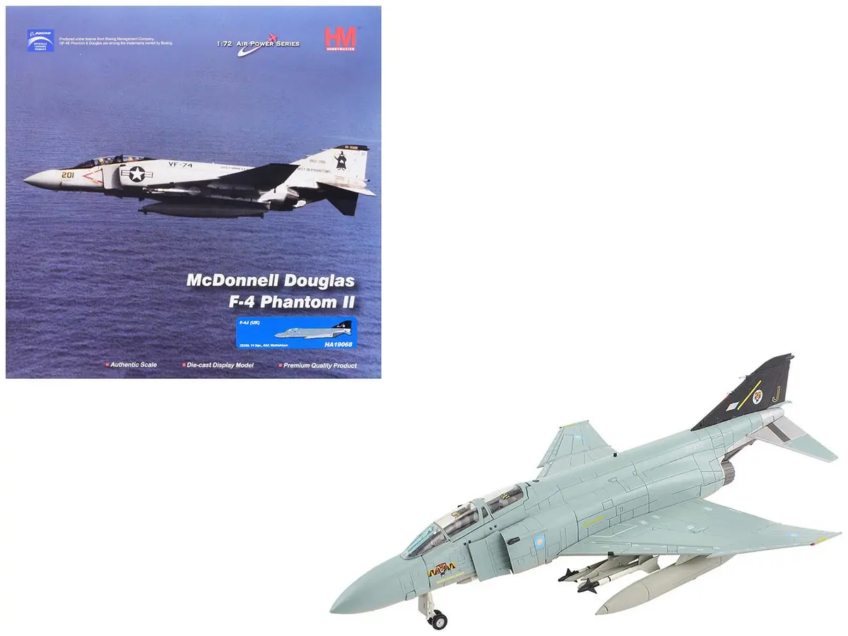 Mcdonnell Douglas F-4J(Uk) Phantom Ii Fighter-Bomber Aircraft "Ze359 Af Wattisham England" British Royal Air Force "Air Power Series" 1/72 Diecast Model By Hobby Master 1