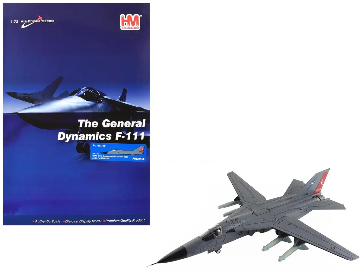 General Dynamics F-111C Pig Aircraft "90Th Anniversary Of No. 6 Squadron" (2007) Royal Australian Air Force  "Air Power Series" 1/72 Diecast Model By Hobby Master 1