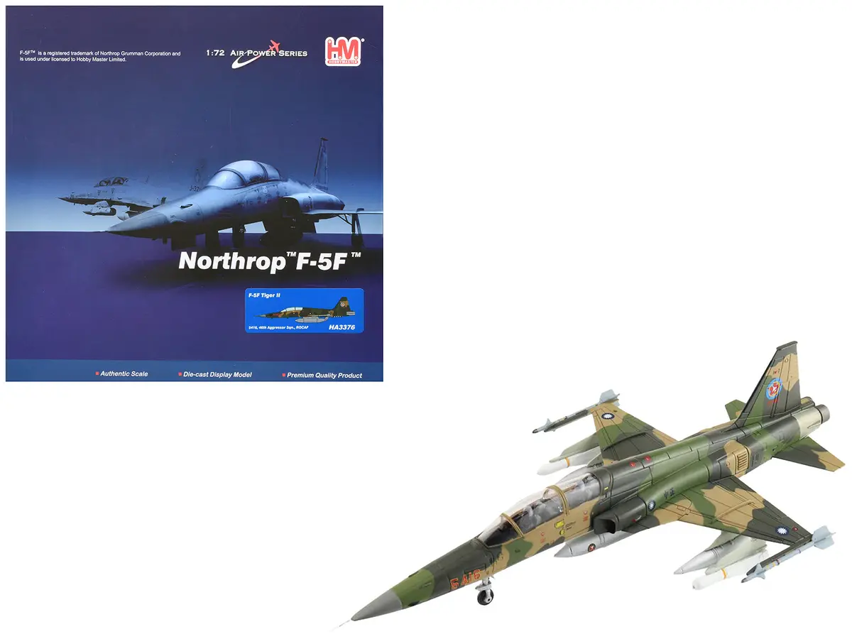 Northrop F-5F Tiger Ii Aircraft "46Th Aggressor Squadron 7Th Flight Training Wing" Republic Of China Air Force "Air Power Series" 1/72 Diecast Model By Hobby Master 1