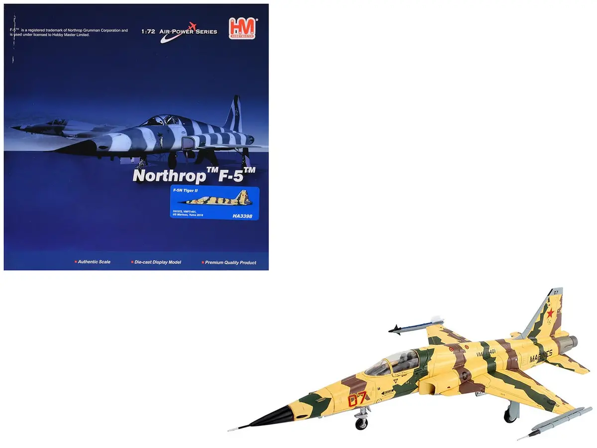 Northrop F-5N Tiger Ii Aircraft "Vmft-401 Snipers Mcas Yuma Az" United States Marine Corps "Air Power Series" 1/72 Diecast Model By Hobby Master 1