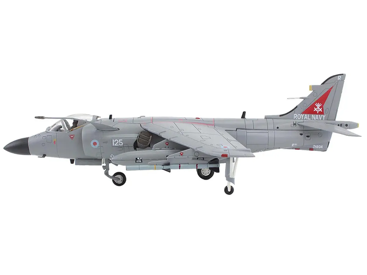 British Aerospace Sea Harrier Fa.2 Aircraft With Sea Eagle Missiles "Zh804 Fairford" (2002) British Royal Navy "Air Power Series" 1/72 Diecast Model By Hobby Master 2