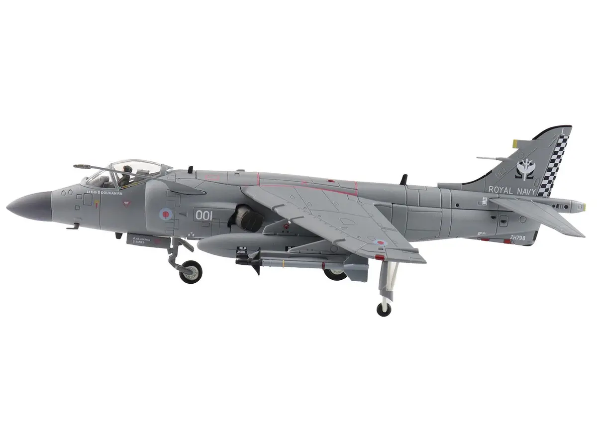 British Aerospace Sea Harrier Fa.2 Aircraft With Sea Eagle Missiles "Zh796" (2018) British Royal Navy "Air Power Series" 1/72 Diecast Model By Hobby Master 2