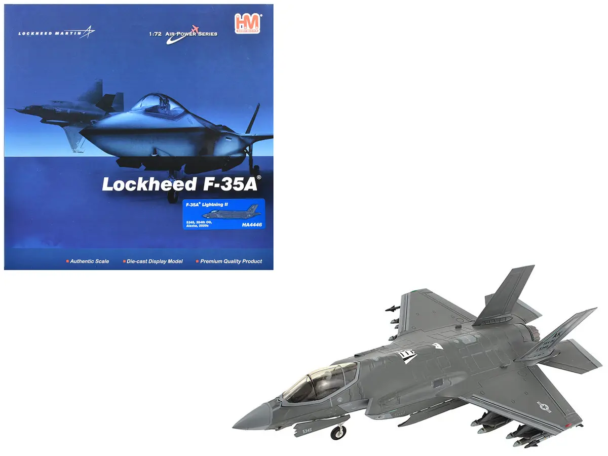 Lockheed Martin F-35A Lightning Ii Aircraft "5345 354Th Operations Group Eielson Air Force Base Alaska" (2020S) United States Air Force "Air Power Series" 1/72 Diecast Model By Hobby Master 1