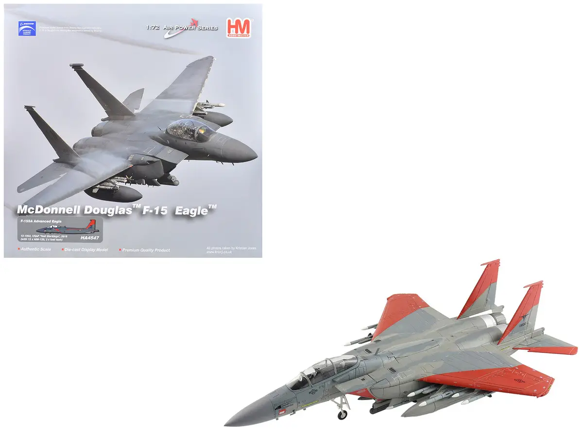 Boeing F-15Sa (Saudi Advanced) Eagle Fighter Aircraft "12-1002 Usaf Test Markings" (2018) Saudi Royal Air Force "Air Power Series" 1/72 Diecast Model By Hobby Master 1