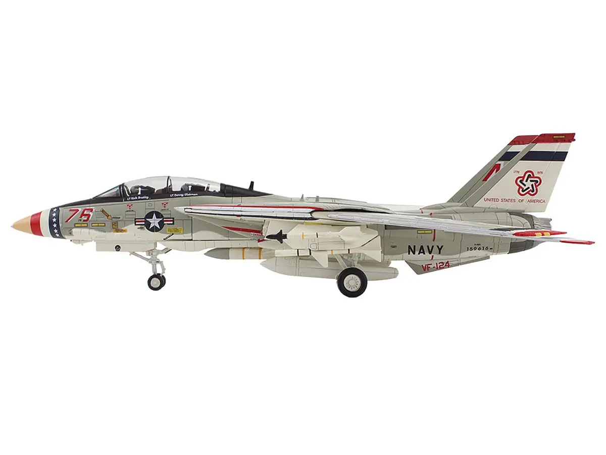 Grumman F-14A Tomcat Fighter Aircraft "Bicentennial Scheme Vf-124" (1976) United States Navy "Air Power Series" 1/72 Diecast Model By Hobby Master 2