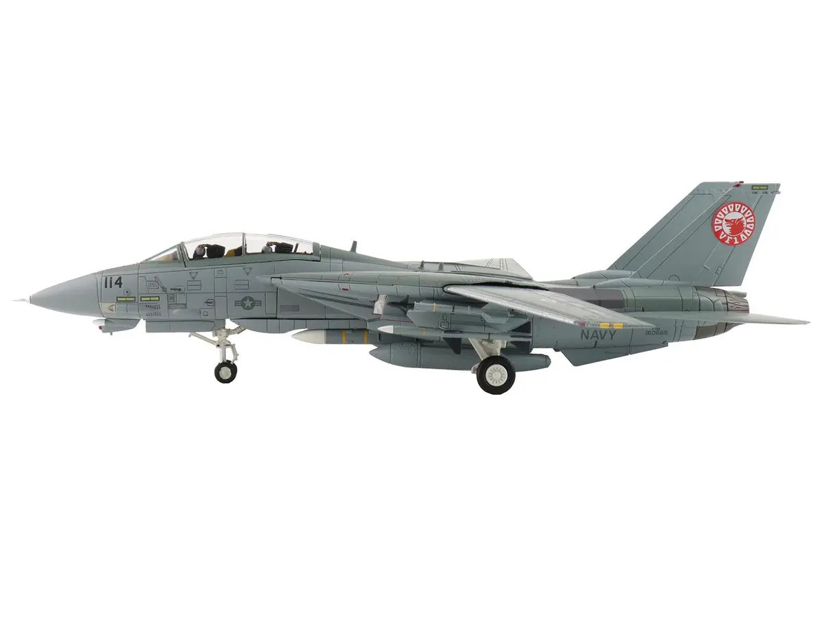 Grumman F-14A Tomcat Fighter Aircraft "Vf-1 (With Optional Decals)" United States Navy "Air Power Series" 1/72 Diecast Model By Hobby Master 2