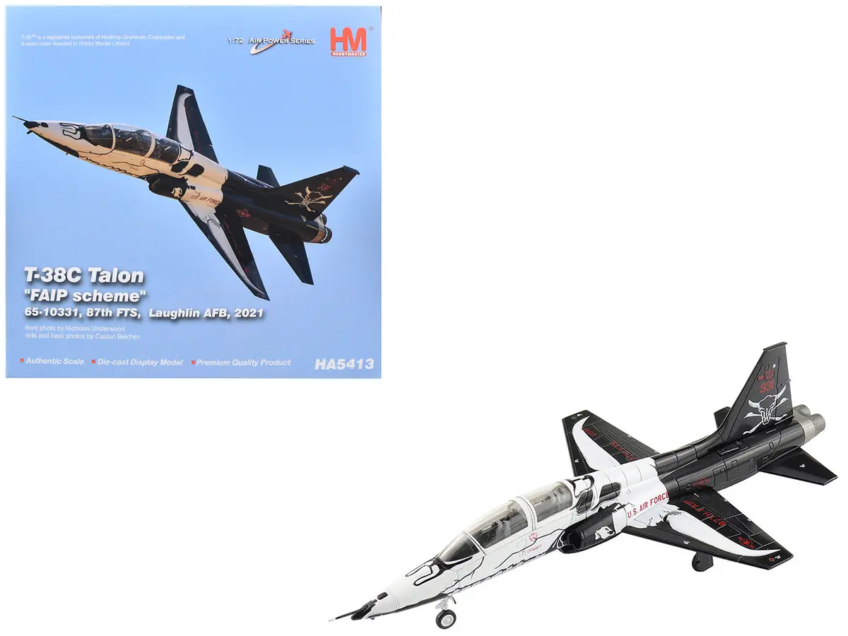 Northrop T-38C Talon Aircraft "65-10331 Faip Scheme 87Th Fts Laughlin Afb" (2021) United States Air Force "Air Power Series" 1/72 Diecast Model By Hobby Master 1