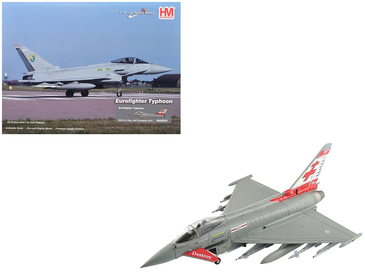 Eurofighter Typhoon Fighter Aircraft "Zk315 41 Squadron Raf Coningsby" (2015) Royal Air Force "Air Power Series" 1/72 Diecast Model By Hobby Master 1