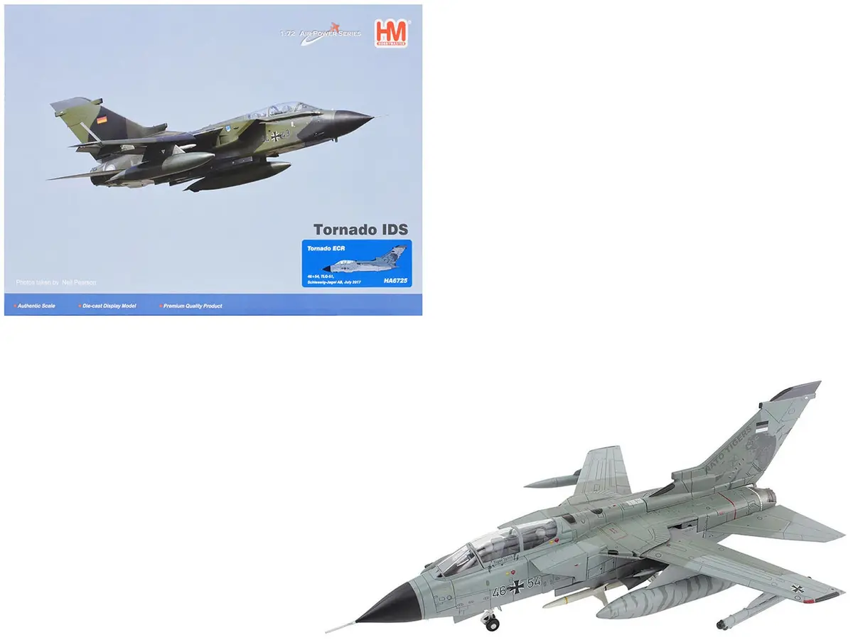 Panavia Tornado Ecr Fighter-Bomber Aircraft "46+54 Tactical Air Wing 51 Schleswig-Jagel Air Base Germany" (2017) German Luftwaffe "Air Power Series" 1/72 Diecast Model By Hobby Master 1