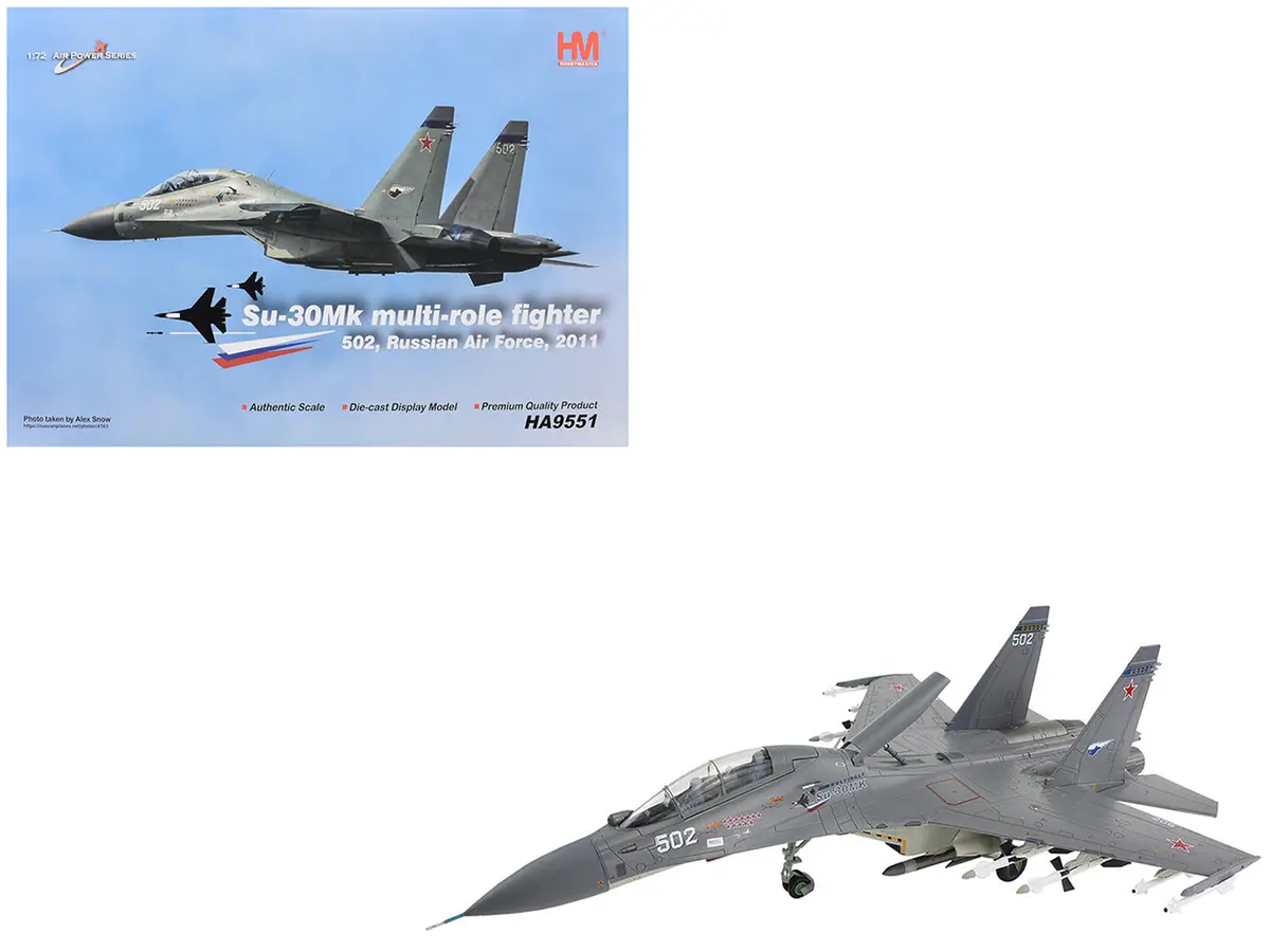 Sukhoi Su-30Mk Flanker Fighter Aircraft "502" (2011) Russian Air Force "Air Power Series" 1/72 Diecast Model By Hobby Master 1