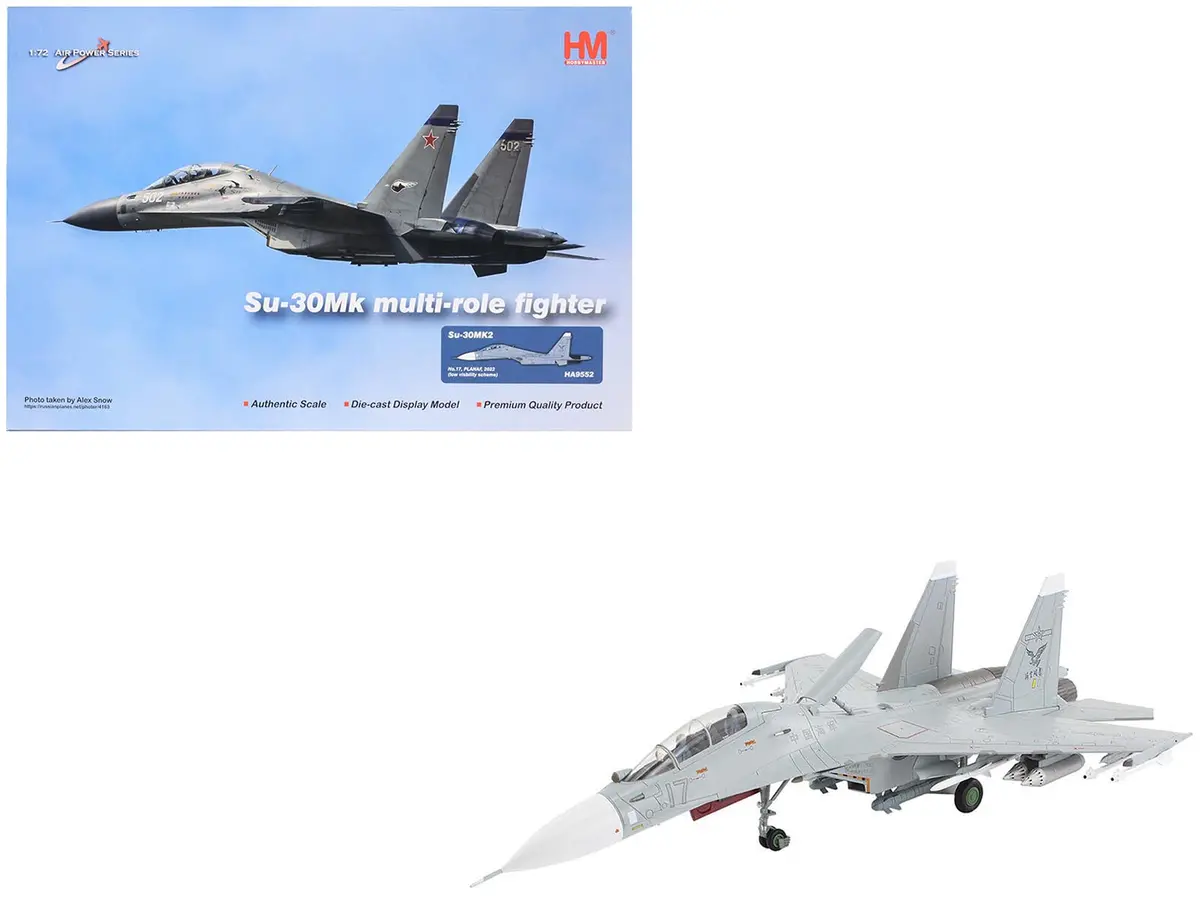 Sukhoi Su-30Mk2 Flanker-G Fighter Aircraft "White 17 China" (2022) People's Liberation Army Naval Air Force (Planaf) "Air Power Series" 1/72 Diecast Model By Hobby Master 1