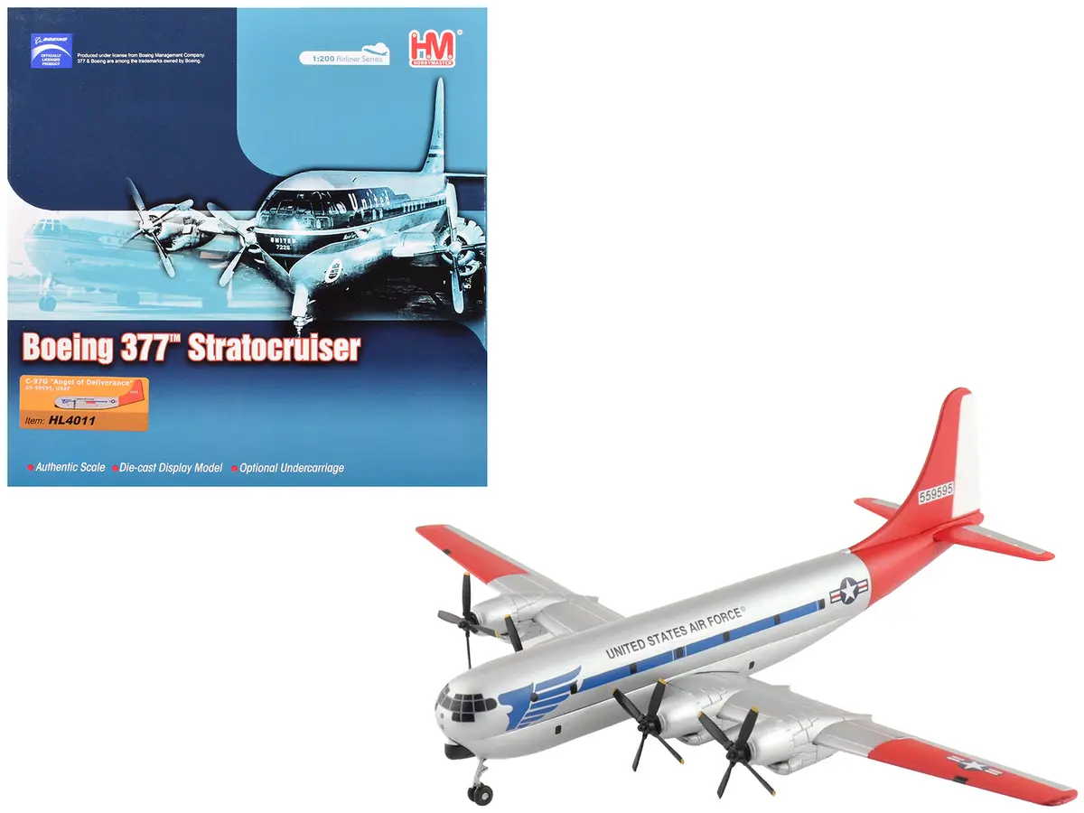 Boeing 377 C-97G Stratofreighter Transport Aircraft "45-59595 Angel Of Deliverance" United States Air Force "Airliner Series" 1/200 Diecast Model By Hobby Master 1